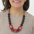 Scarlet Timber Geometric Necklace