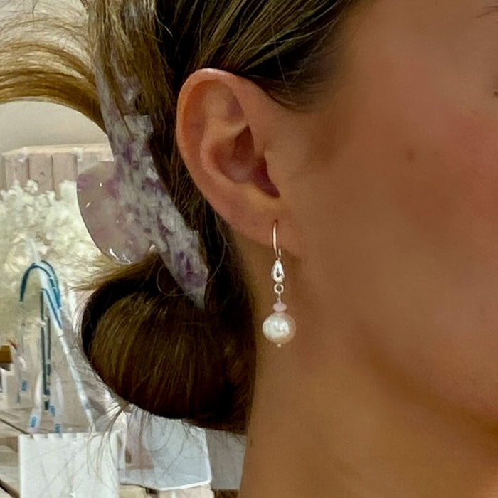 Sea Dreams Pearl Earrings Pink Opal