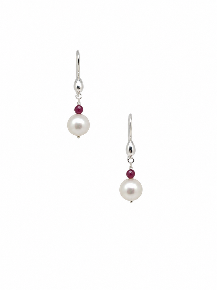 Sea Dreams Pearl Earrings Ruby