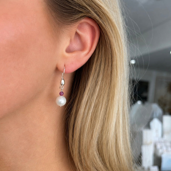 Sea Dreams Pearl Earrings Ruby