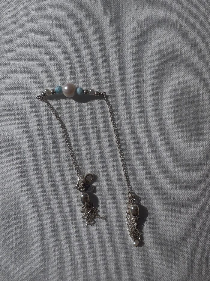Sea Dreams Pearl Tassel Bracelet Larimar – Coastal Pearl Bracelet Australia | Lush Designs Jewellery