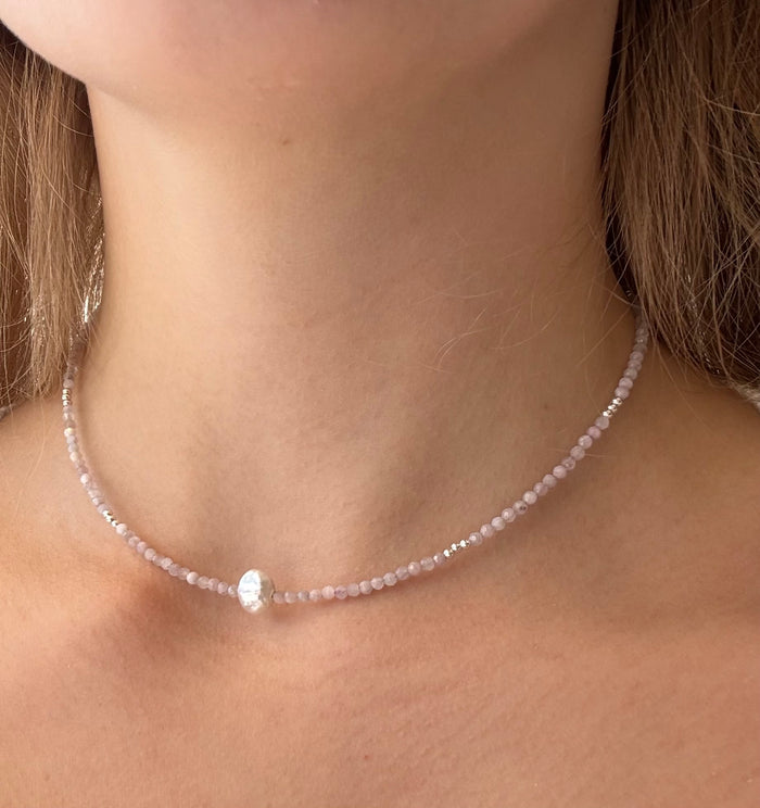 Sea Foam Keshi Pearl Necklace Silver – Keshi Pearl Jewellery Australia | Lush Designs Jewellery