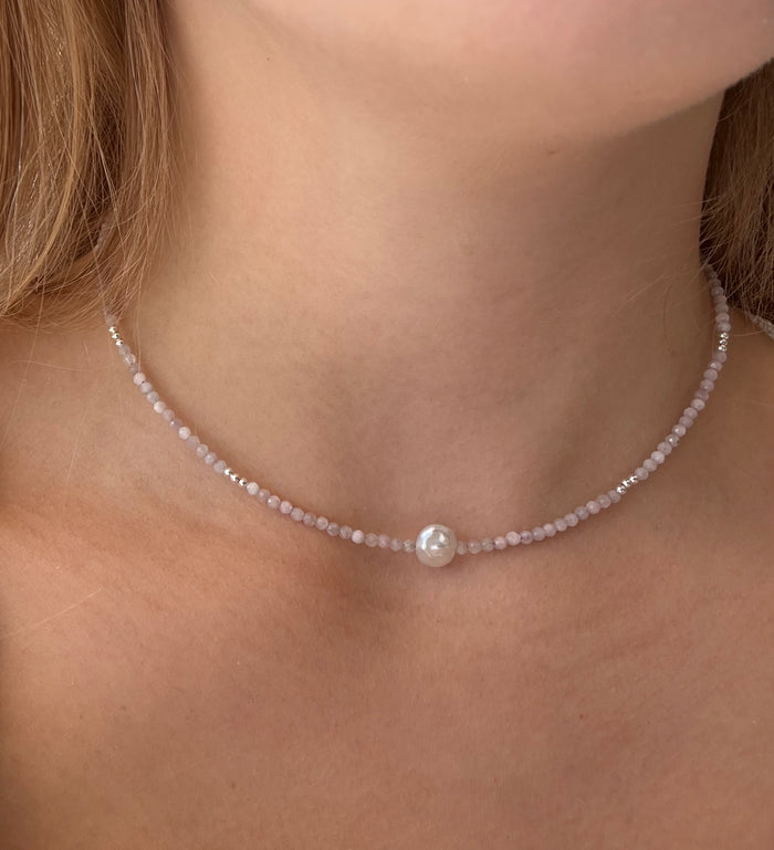 Sea Foam Keshi Pearl Necklace Silver – Keshi Pearl Jewellery Australia | Lush Designs Jewellery
