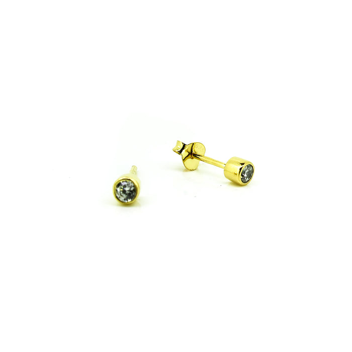 dainty gold cubic zirconia studs