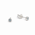 Sea Sparkle Studs Topaz 3mm sterling silver light blue topaz earrings by Lush Designs Jewellery Australia