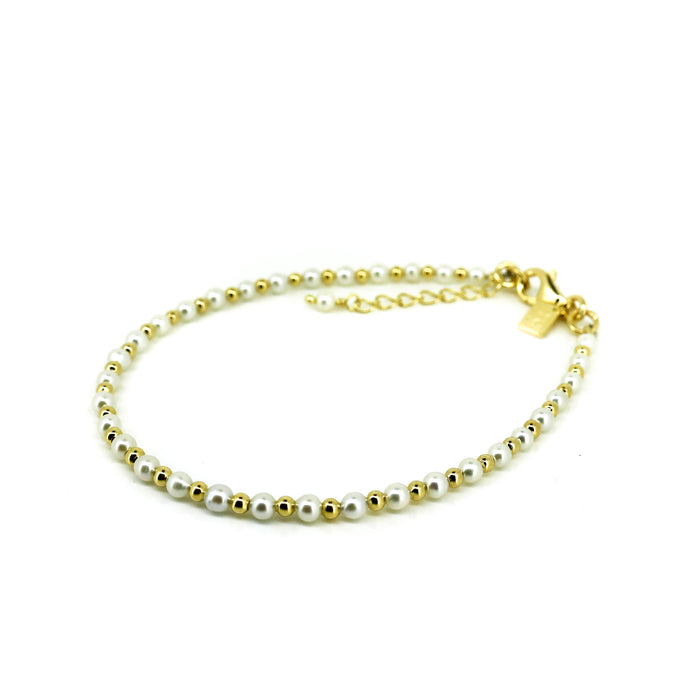 “Gold vermeil freshwater pearl bracelet inspired by ocean sea spray designed in Broome Western Australia”