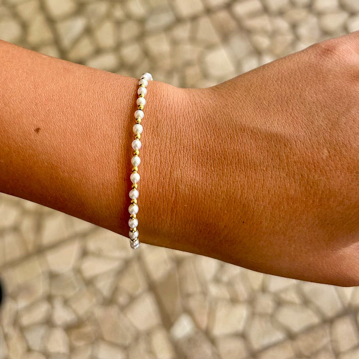 Sea Spray Pearl Bracelet Gold – Gold Vermeil Pearl Bracelet Australia | Lush Designs Jewellery