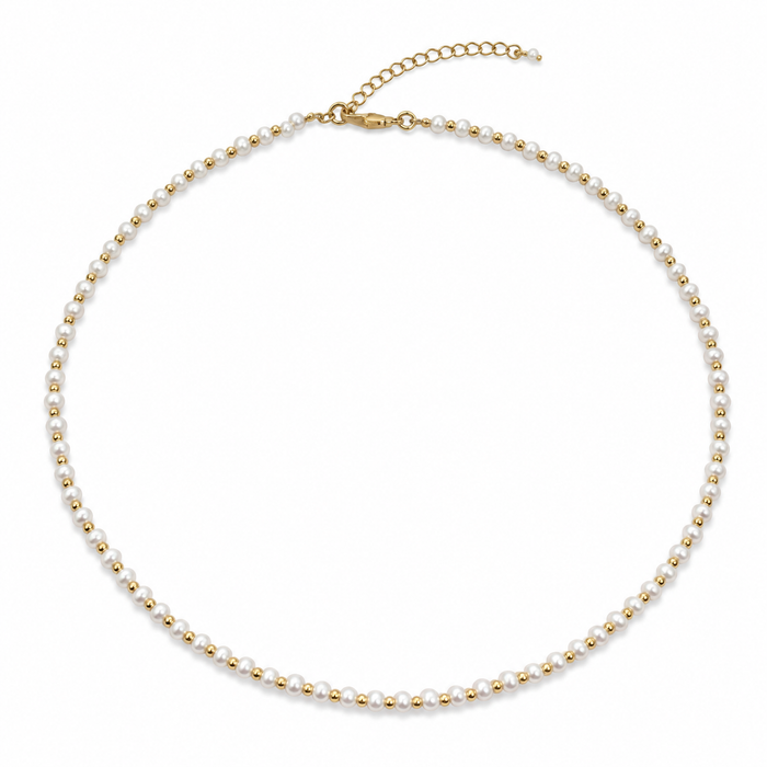 Sea Spray Pearl Necklace Gold | Gold Vermeil Freshwater Pearl Necklace Australia