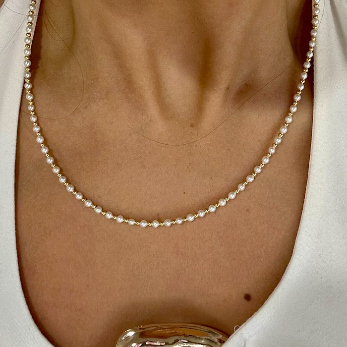 Sea Spray Pearl Necklace Gold | Gold Vermeil Freshwater Pearl Necklace Australia