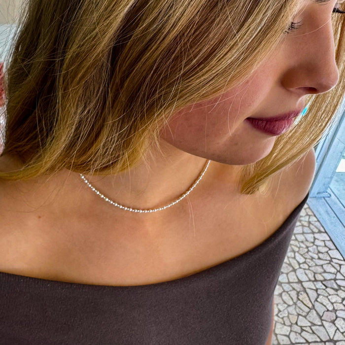 Sea Spray Pearl Necklace Silver