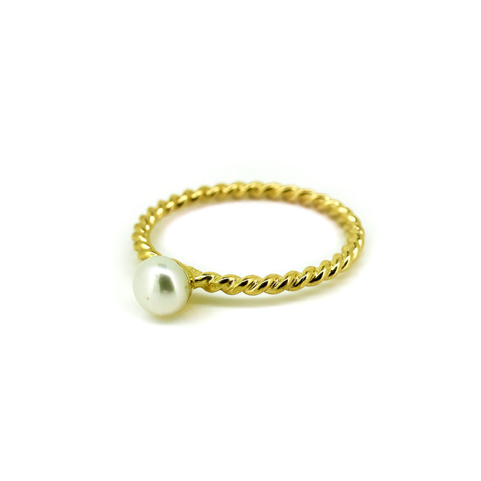 Seabreeze Pearl Ring Gold featuring a genuine freshwater pearl set in premium gold vermeil over 925 sterling silver.