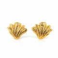 bold gold vermeil shell studs designed by lush designs jewellery bringing a beachy vibe