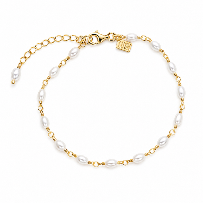 Seaside Bliss Pearl Bracelet Gold Vermeil with genuine freshwater pearls and premium 925 sterling silver, designed in Broome Western Australia