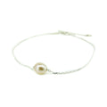 Seaside Glow Pearl Anklet Silver -Sterling Silver Anklet with Freshwater Pearl