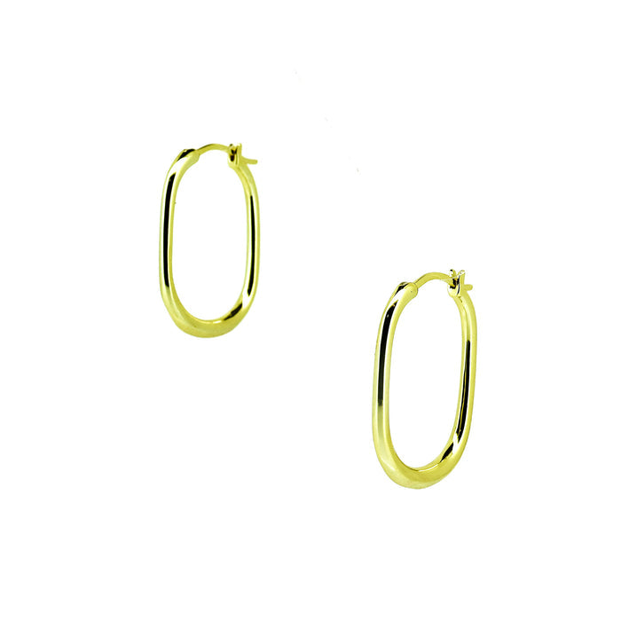 Seaside Oval Hoop Earrings Gold | Gold Vermeil Hoop Earrings