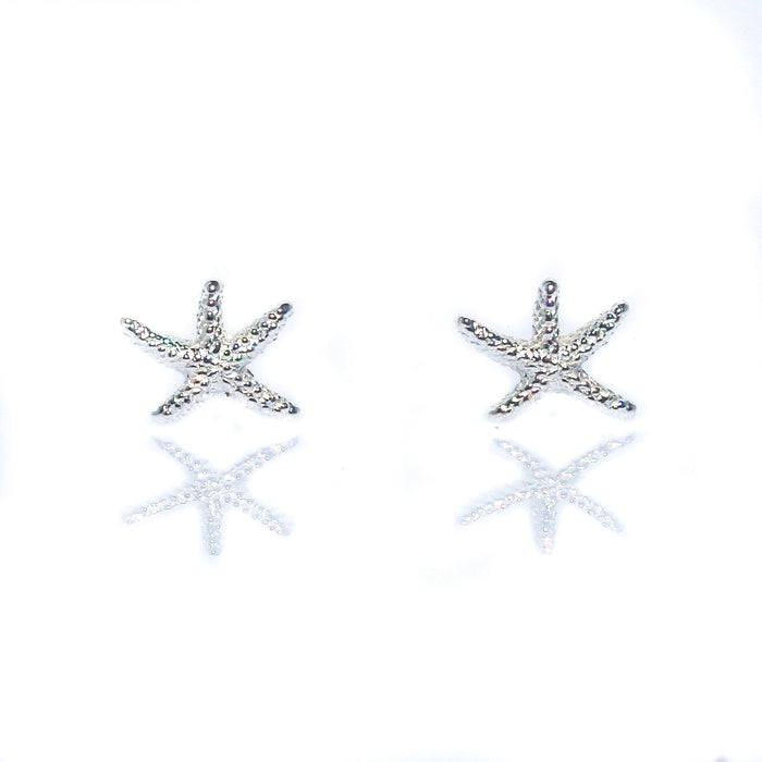 Sterling silver seastar stud earrings inspired by coastal Australian beach style designed in Broome Western Australia
