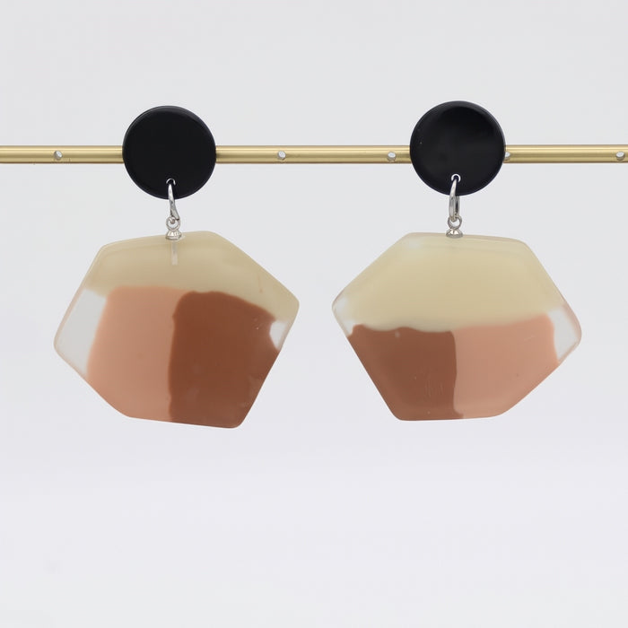 Shades of Brown Orla Post Earrings - Sylca Designs - Chunky Jewelry