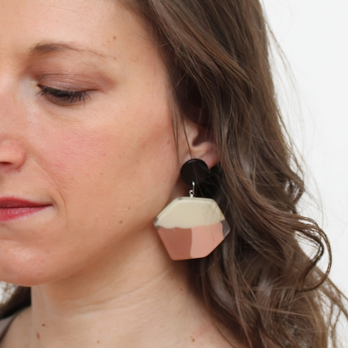 Shades of Brown Orla Post Earrings - Sylca Designs - Chunky Jewelry