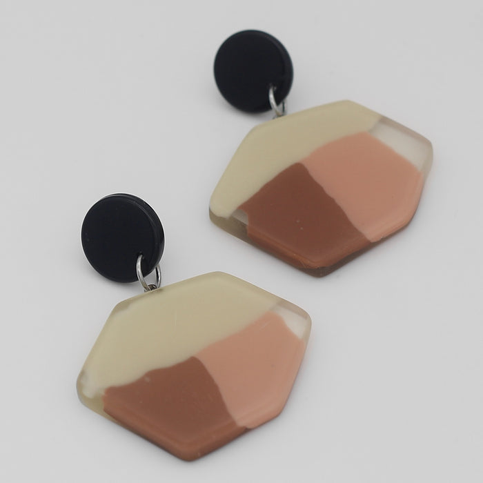 Shades of Brown Orla Post Earrings - Sylca Designs - Chunky Jewelry