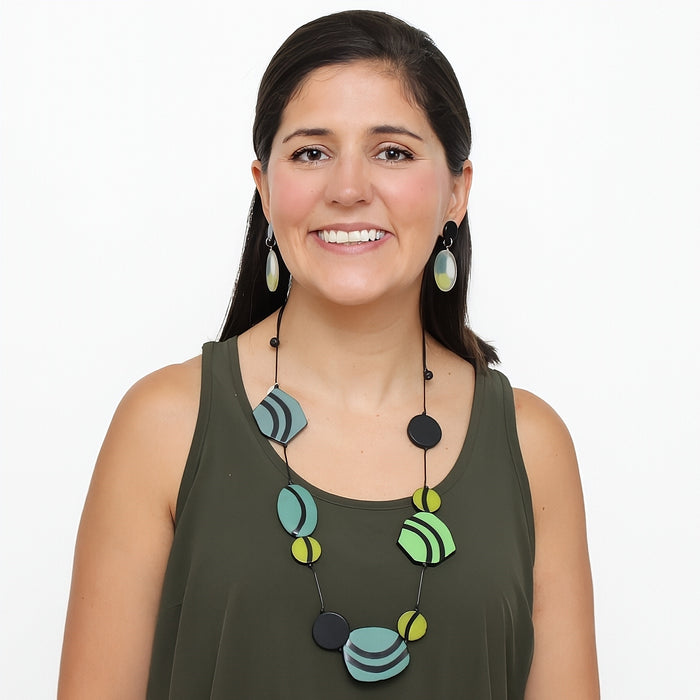 Shades of Green Lainey Statement Necklace - Sylca Designs - Chunky Jewelry