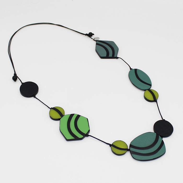 Shades of Green Lainey Statement Necklace - Sylca Designs - Chunky Jewelry