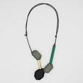 Shades of Green Repurposed Link Necklace - Sylca Designs - Chunky Jewelry