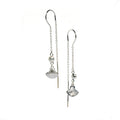 Shell pearl thread earrings in sterling silver with freshwater pearls