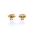 Gold shell stud earrings crafted in gold vermeil over 925 sterling silver