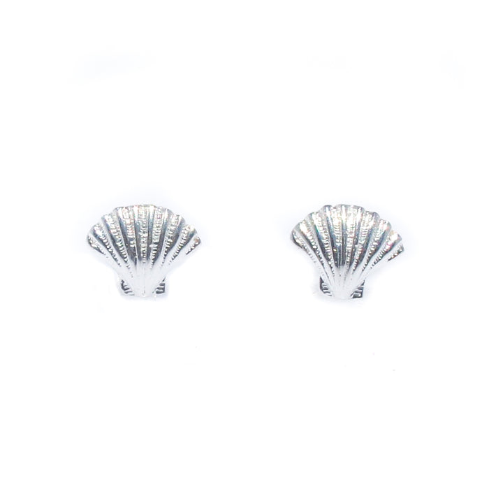 Sterling silver shell stud earrings minimalist coastal jewellery Australia
