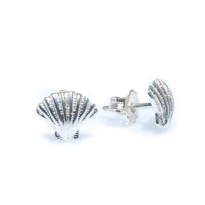 shell studs in sterling silver