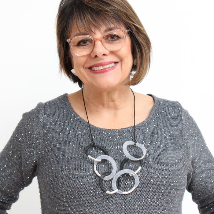 Silver Accented Mesh Statement Necklace - Sylca Designs - Chunky Jewelry