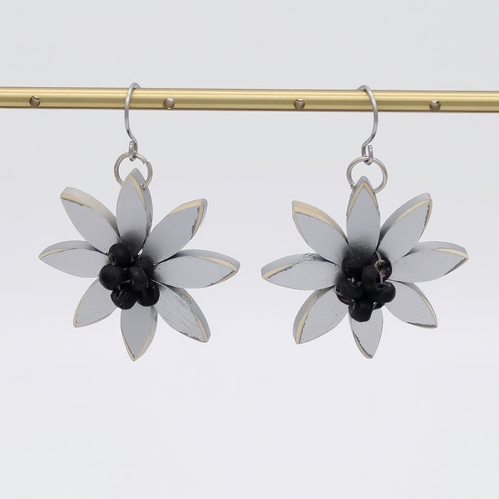 Silver Amaya Flower Earrings - Sylca Designs - Chunky Jewelry