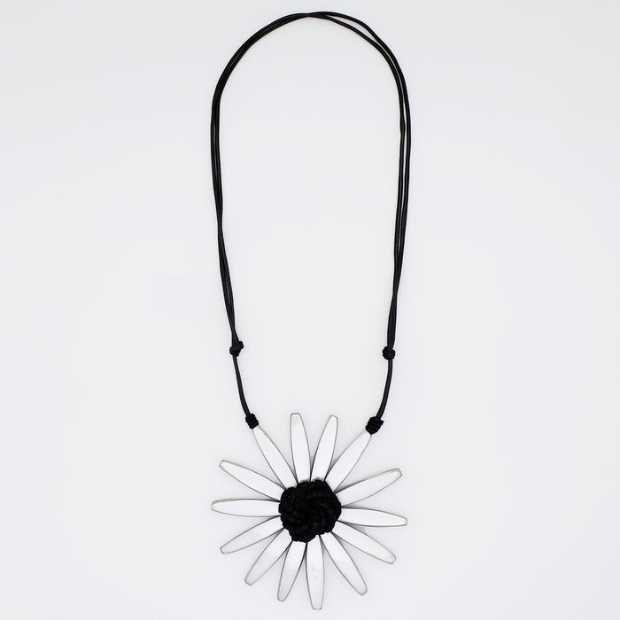 Silver Amaya Flower Statement Necklace - Sylca Designs - Chunky Jewelry