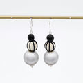 Silver and Black Art Deco Earrings