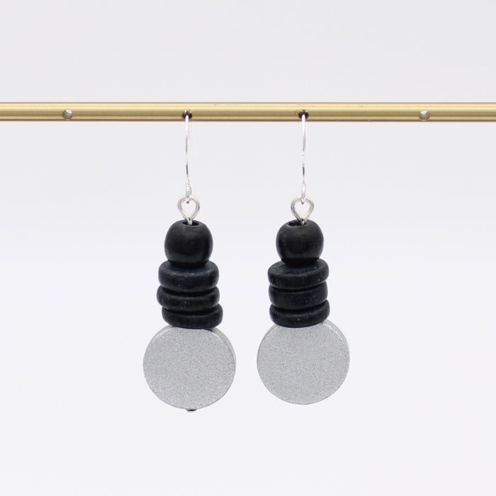 Silver and Black Dusk Earrings