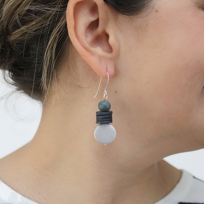 Silver and Black Dusk Earrings