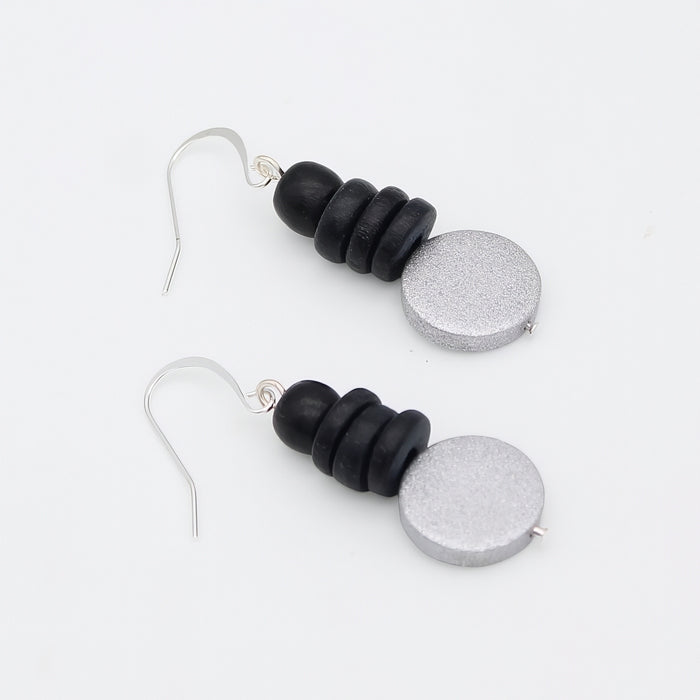Silver and Black Dusk Earrings
