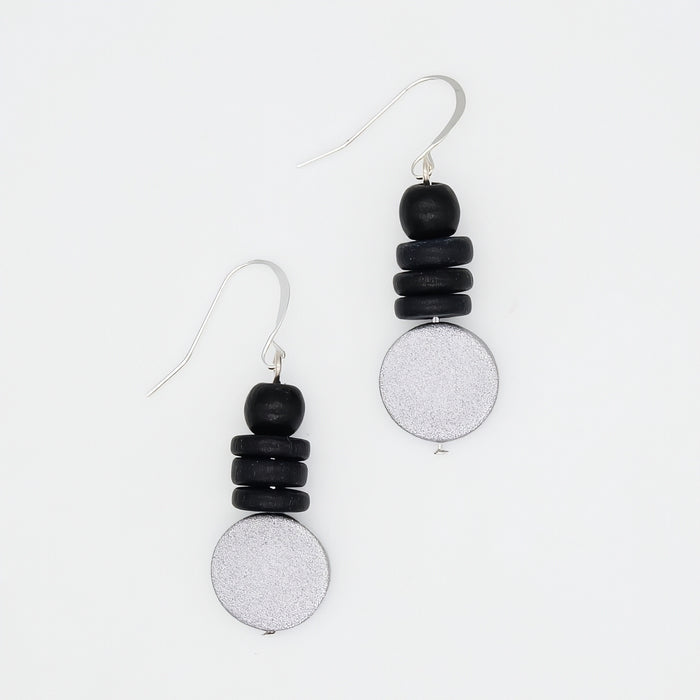 Silver and Black Dusk Earrings