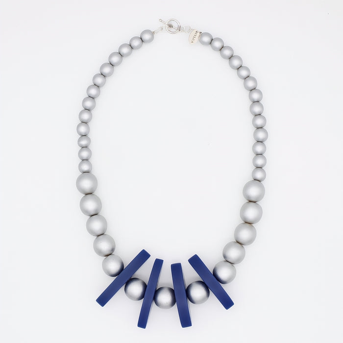 Silver and Blue Mirage Necklace - Sylca Designs - Chunky Jewelry