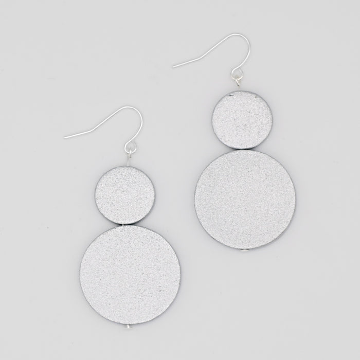 Silver Double Bead Sarah Earrings - Sylca Designs - Chunky Jewelry