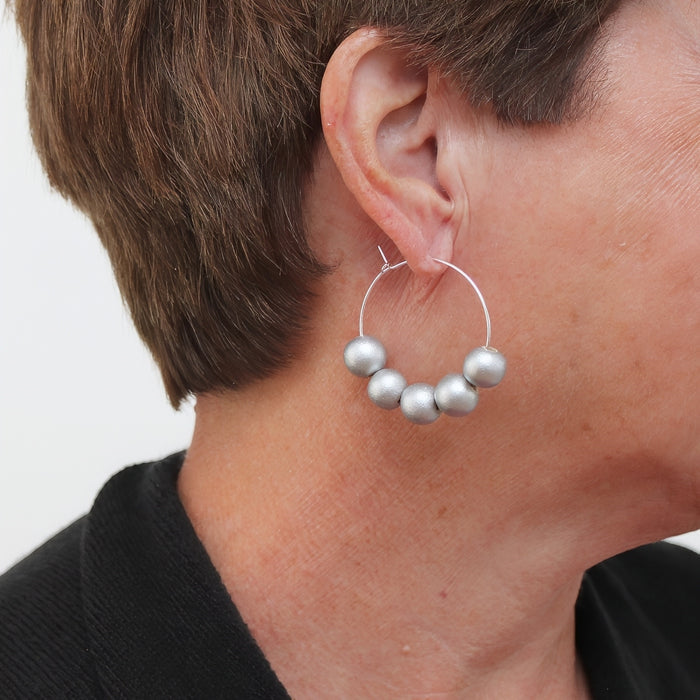 Silver Hoop Dangle Earring - Sylca Designs - Chunky Jewelry
