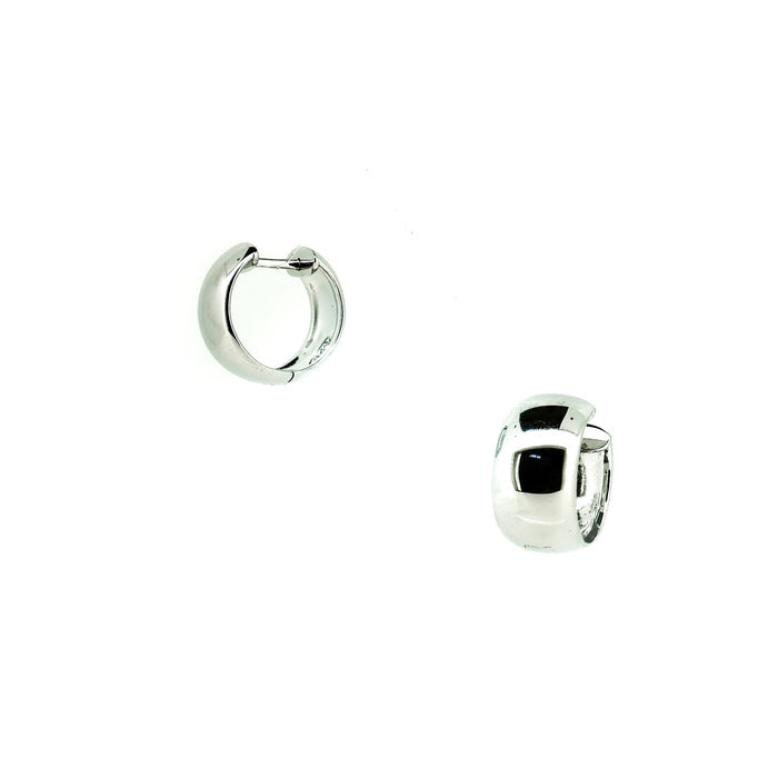 Silver Huggie Earrings Wide JA12013 | Sterling Silver Every Day Hoop Earrings