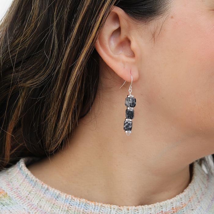 Silver Inspire Bead Earring - Sylca Designs - Chunky Jewelry