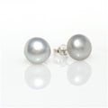A pair of silver pearl 10mm stud earrings set in sterling silver