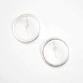 Silver Round Lea Earrings - Sylca Designs - Chunky Jewelry