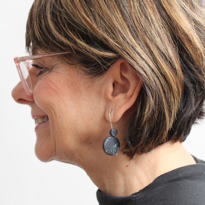Silver Speckled Calla Earring - Sylca Designs - Chunky Jewelry