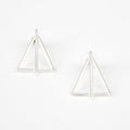 Silver Triangle Earrings - Sylca Designs - Chunky Jewelry