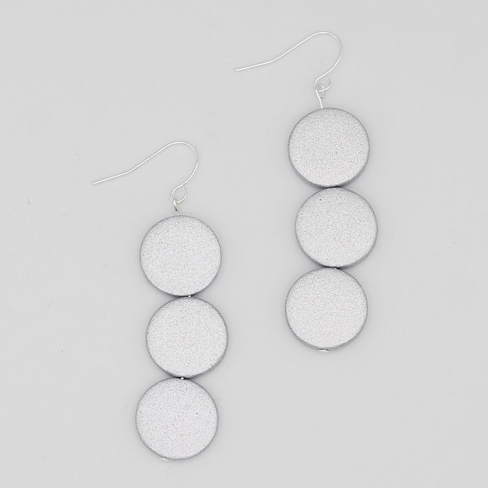 Silver Triple Bead Kira Earring - Sylca Designs - Chunky Jewelry