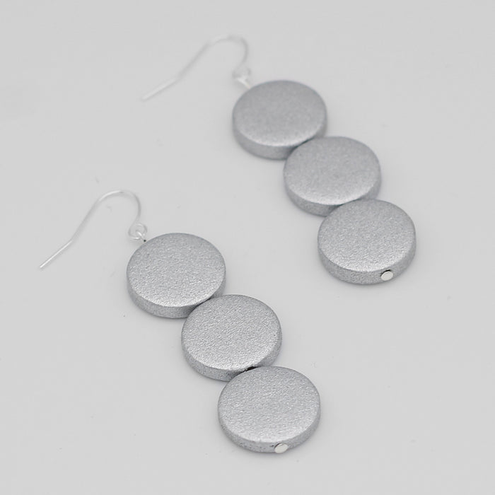 Silver Triple Bead Kira Earring - Sylca Designs - Chunky Jewelry