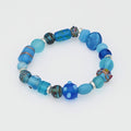 Sky Blue Glass Bead Bracelet - Sylca Designs - Chunky Jewelry